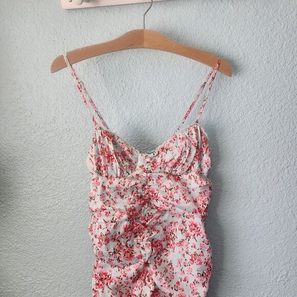 O vianca  rushed sides ties ends floral dress - Picture 4 of 16